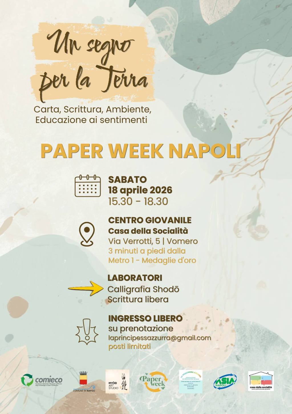 Un segno per la Terra: calligrafia e educazione ai sentimenti in un evento pubblico&nbsp;(18/4/2026)